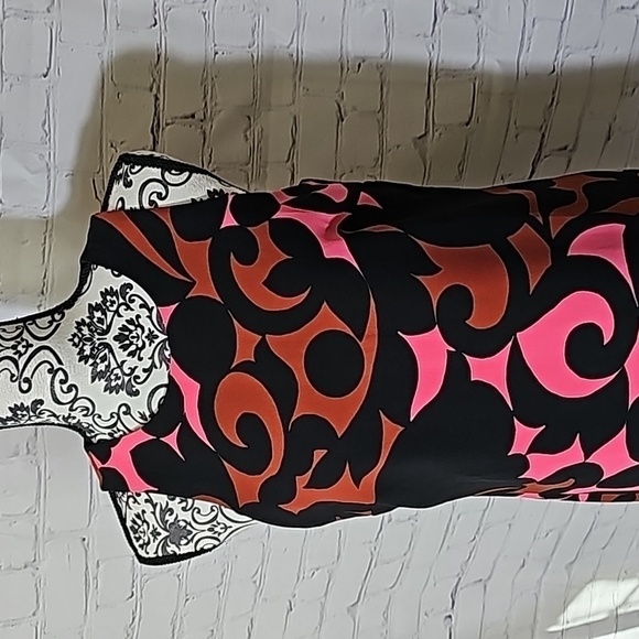 Ann Taylor sz 6 new red pink black sleeveless dress - Picture 4 of 8